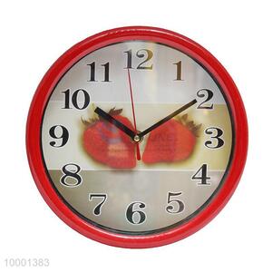 Round shape wall <em>clock</em> with fruit background