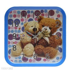 Square shaped wall <em>clock</em> with lovely background