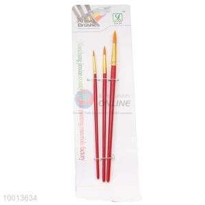 Wholesale 3 Pieces Red Handle Painting Brushes for Drawing Outline Set
