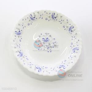 7.5inch Blue Flower Heat Resistant Opal Glassware Opal Glass Opal Soup Plate
