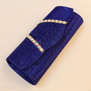 Best selling deep blue <em>women</em> evening party bag crystal cluth bag