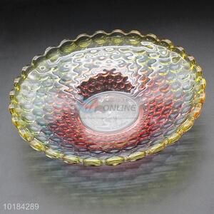 Colorful Decorative Glass Fruit Bowl Fruit Plate for Home Use