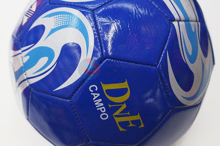 Fashion Blue Color PVC Training Game Soccer Football with Rubber Bladder