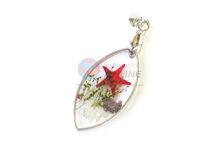 Fashion Real Flower Pendant With Gold Chain