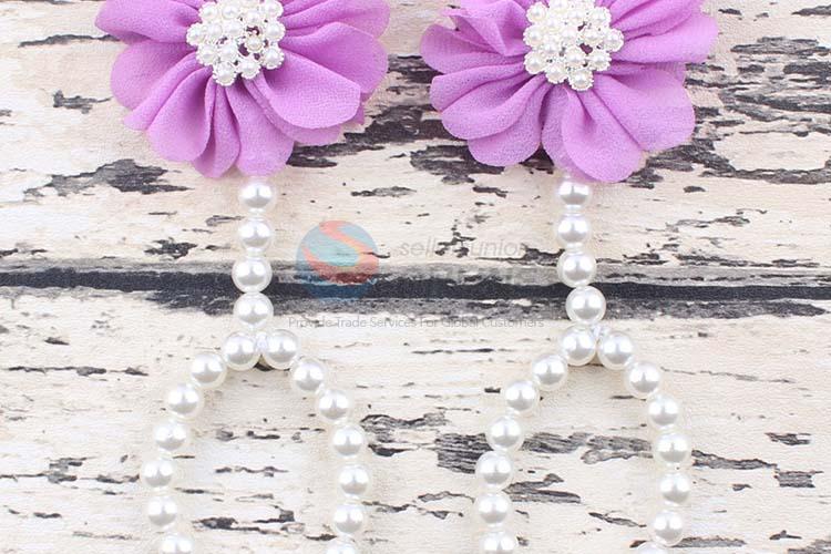 Customized New Fashion Chiffon Flower Baby Shoes