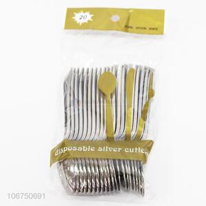 China factory 20pcs plated disposable plastic restaurant spoon
