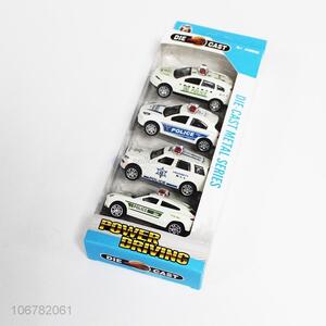 Promotion gift 4pcs die-cast metal police car toys
