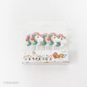 Cartoon Unicorn Shape 5 Pieces Craft Candle