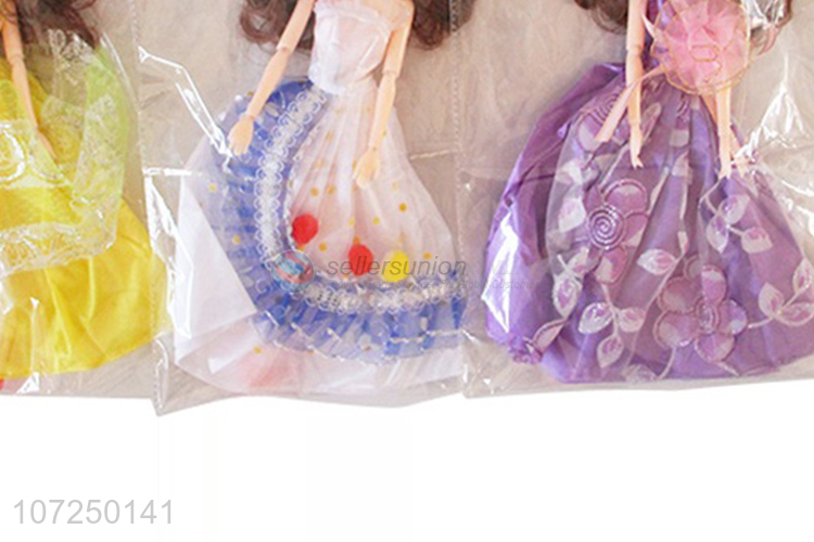 Hot selling 12joints 3D eyeball wedding dress doll for kids