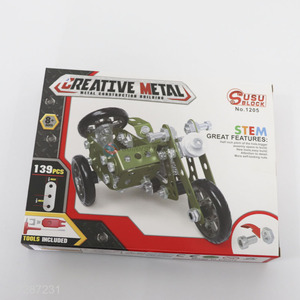 Best Sale 139 Pieces Metal Building Block Motorcycle Toy