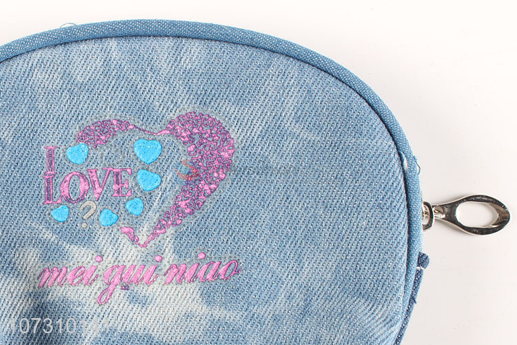 Most popular stylish women denim wallets ladies clutch bag set