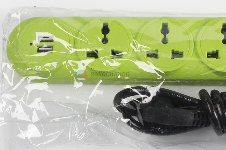 Top supplier 3 pin extension cables socket with switch & 2 usb port