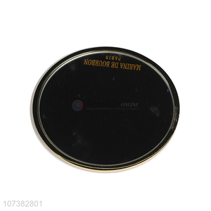 New products personalized single sided round embossing alloy makeup mirror