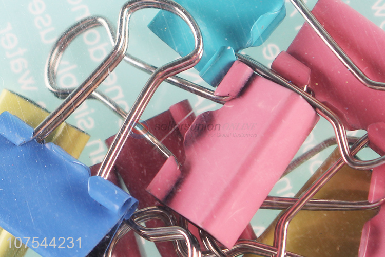 Top selling universal office stationery 20pcs metal paper clip binder clip