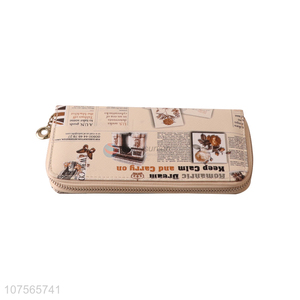 Hot selling <em>women</em> zipper pu leather <em>purse</em> long wallets