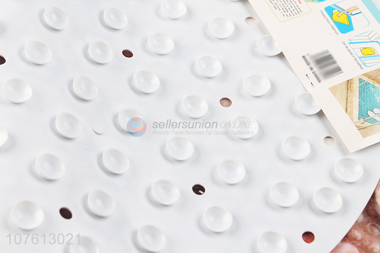 New design popular conch printed anti-slip pvc bath mat with suction cup