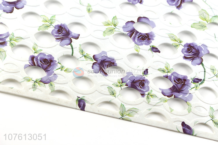 Popular products flower printed anti-slip pvc bath mat waterproof bathroom mat