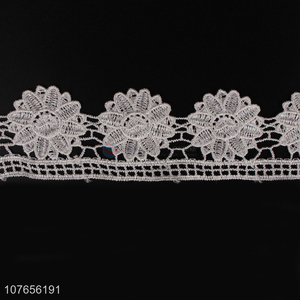 Factory supply new design white lace ribbon for garment accessories