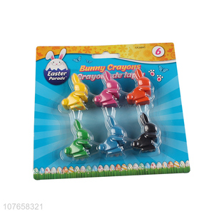 Cute rabbit shape durable plastic crayon for school <em>kids</em>