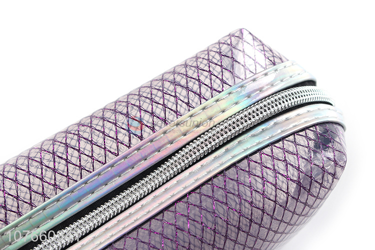 Hot sale grid pattern EVA zipper design portable cosmetic bag