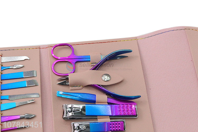 Factory supply colorful carbon steel nail cutter kit pedicure set