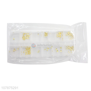 Good price golden DIY metal nail art stickers set wholesale