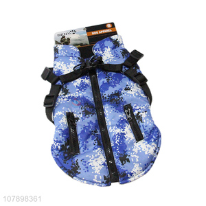 China products camouflage color dog clothes winter warm harness coat