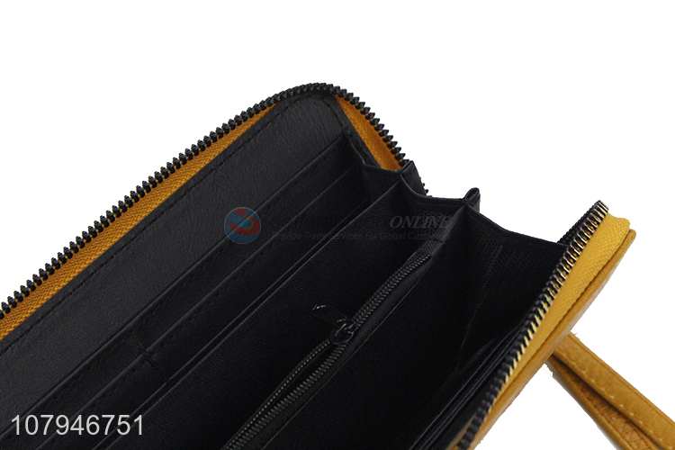 Factory direct sale fashion design women long wallet wrist wallet
