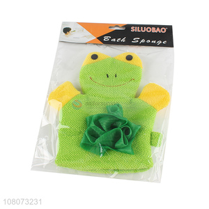 China supplier green frog <em>bath</em> gloves household children <em>bath</em> <em>towel</em>