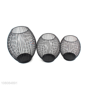 New product black lantern candle holder retro iron candlestick