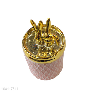 China supplier ceramic trinket jewelry <em>box</em> animal <em>candy</em> <em>box</em>