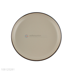 Top product round shallow ceramic serving plate dinnerare