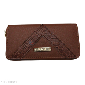 Good price pu leather ladies zipper wallet credit card holder