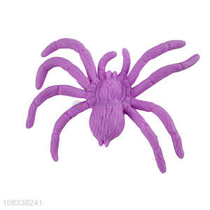 China supplier colorful spiders Halloween decor plastic trick toy
