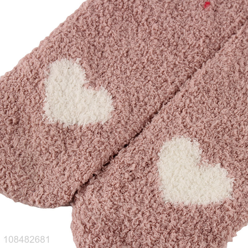 Wholesale winter women socks thick fuzzy coral fleece socks