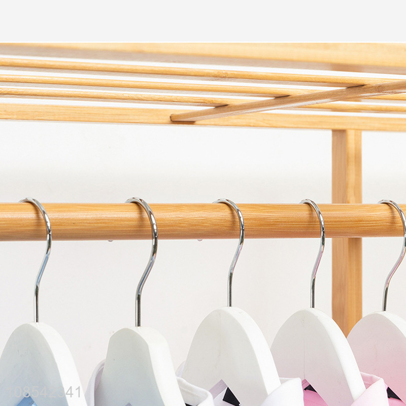 New product multi-function bamboo coat rack beddings storage organizer