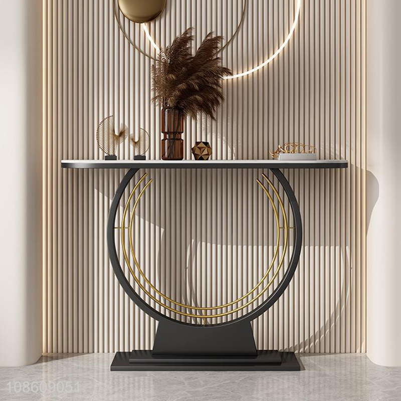 Online wholesale marble entryway console table with black frame