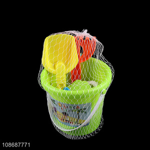 Wholesale 6 pieces <em>plastic</em> beach sand toys sand <em>bucket</em> shovel set toys