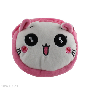 High quality cute cartoon cat fluffy plush crossbody <em>bag</em> for kids