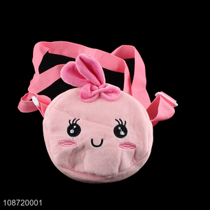 Wholesale cute cartoon bunny plush crossbody <em>bag</em> with adjustable strap