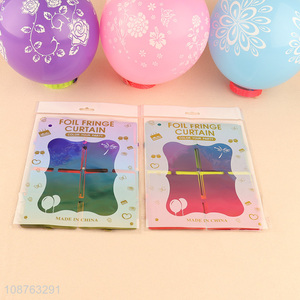 Good selling gradient color party decoration foil fringe curtain wholesale