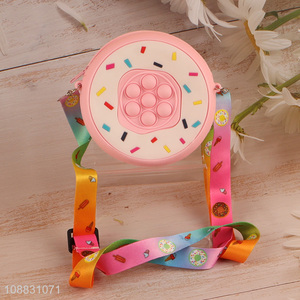 Wholesale cute donut crossbody <em>bag</em> push bubble fidget toy for kids