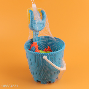 Hot selling plastic beach toy set with sand bucket sand rake