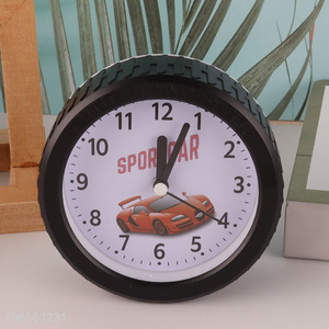 New arrival round tyre shaped <em>alarm</em> <em>clock</em> table <em>clock</em>