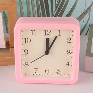 Most popular square pink <em>alarm</em> <em>clock</em> desk <em>clock</em> for students