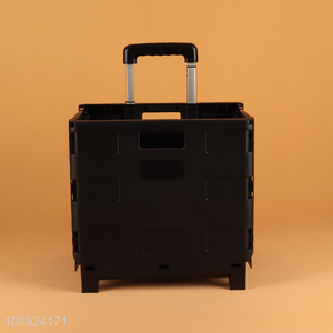 Good quality portable collapsible rolling crate <em>shopping</em> <em>trolley</em> with 4 wheels