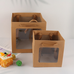 New arrival clear window <em>paper</em> gift packaging <em>bag</em> tote <em>bag</em>