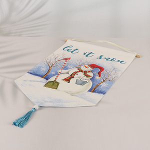 Hot selling snowman pattern Christmas decoration hanging <em>flag</em> yard <em>flag</em>