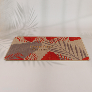 Best selling leaves pattern rectangle non-slip <em>floor</em> <em>mat</em> door <em>mat</em>