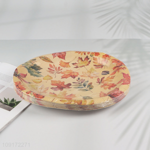 New Arrival 30 Pieces Fall Leaves <em>Paper</em> Plates Disposable <em>Paper</em> Desserts Plates